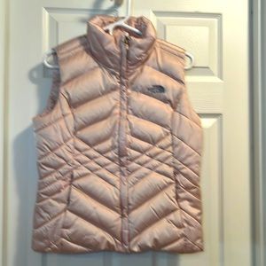 The North Face womens medium “Acongua” water repellant down vest in “Purdy Pink”